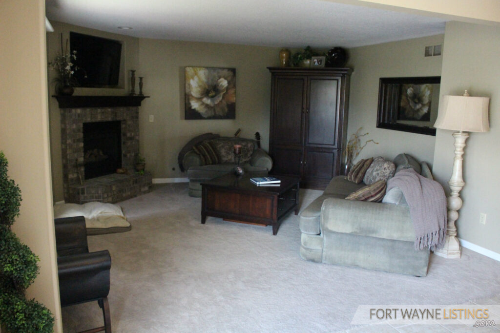 Living room some furnishings can stay Nice Home Listing For Sale Basement Fort Wayne.